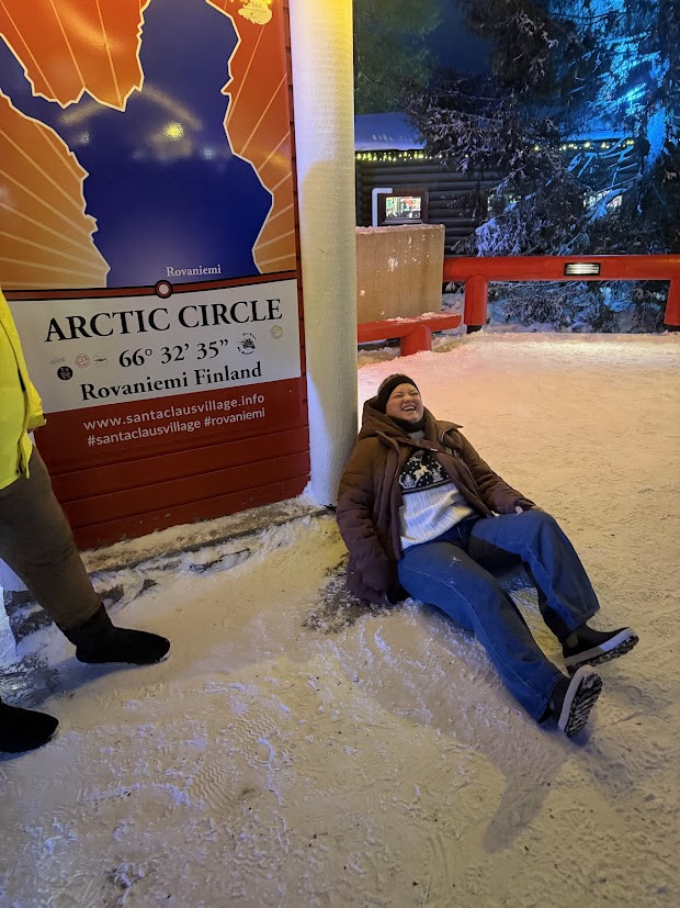 Mrs. Frazier Falling in Iceland